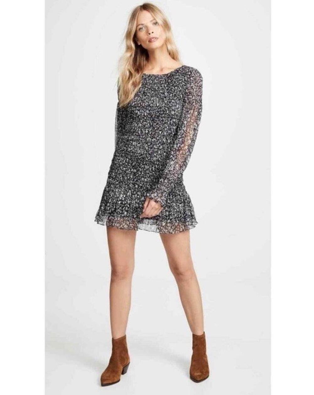 Love Shack Fancy Scarlett Mini Dress in Evening Sky Size M
